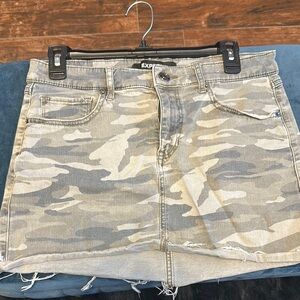 Express Gray Camouflage Skirt